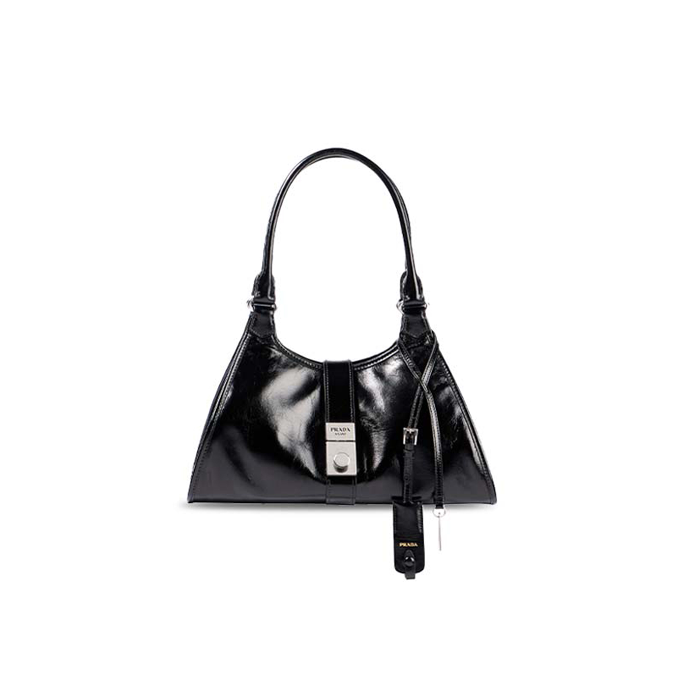 PRADA MEDIUM PUSH-LOCK LEATHER TOTE (30*21*16cm)